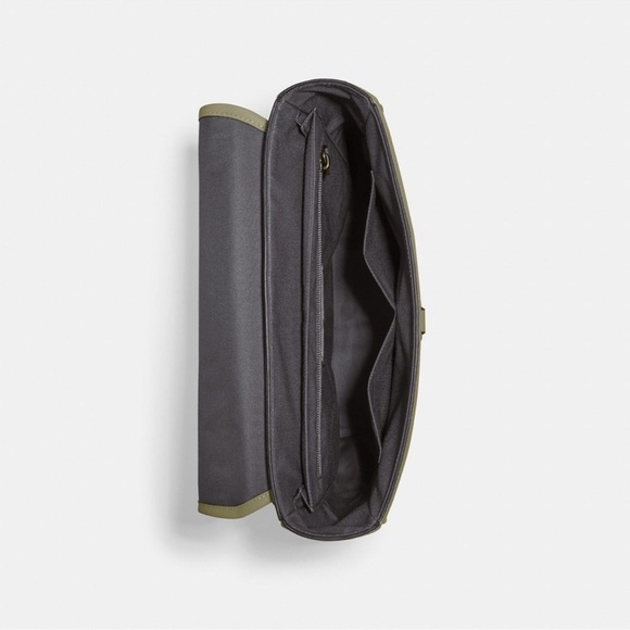 COACH Blaine Olive Green Leather Men's Backpack - Picture 6 of 10